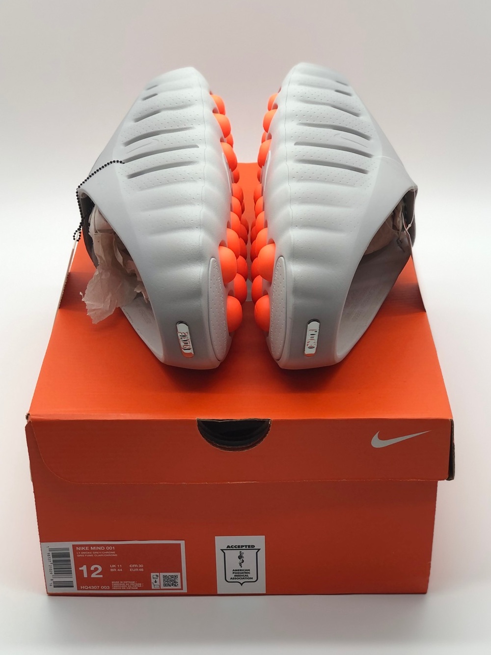 Nike Mind 001 Light Smoke Grey Brand New In Box (DS / BNIB) Size 12 Men - Picture 5 of 16